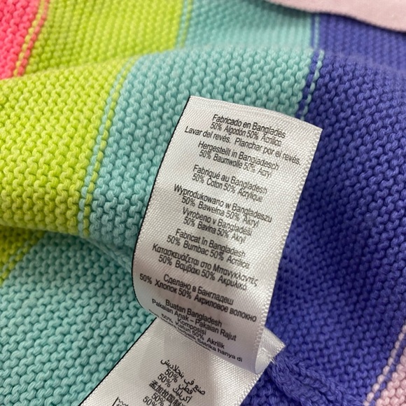 Next  Fluro Rainbow Stripe Cardigan size 9-12 mo and 6-7 years - Picture 6 of 7